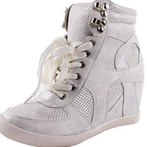 Top Moda Women's Lace High Top Fashion Sneakers 5